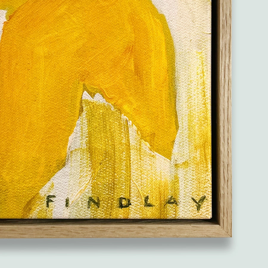 Yellow Flowers Abstract Art Canvas Print